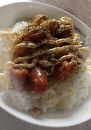 朝食に★超簡単★卵チーズウィンナー丼-レシピのメイン写真