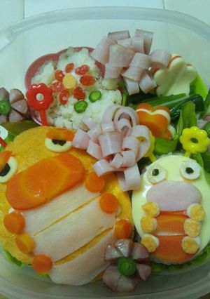 ﾓﾝﾌﾟﾗ☆ｵﾈﾑｼ弁当♪-レシピのメイン写真