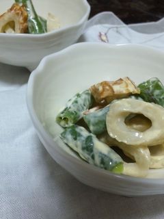 インゲンとちくわのめんつゆマヨ和え-レシピのメイン写真