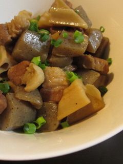 れんこんとこんにゃくと豚肉の煮物-レシピのメイン写真