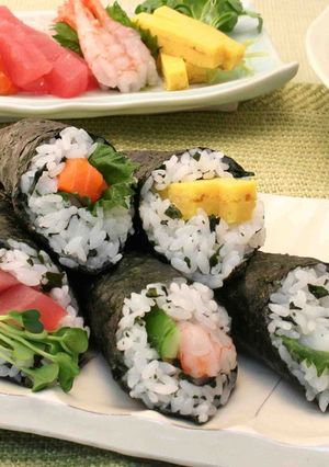 わかめ入り酢飯の手巻き寿司-レシピのメイン写真