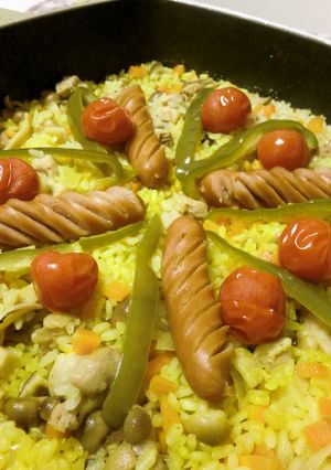 フライパン＊野菜たっぷりチキンパエリア＊-レシピのメイン写真