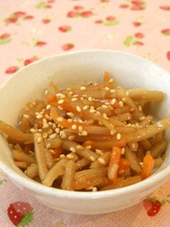 水煮パックでお手軽きんぴら(すき焼きタレ-レシピのメイン写真