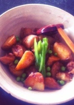新ジャガと鶏肉の揚げ煮物-レシピのメイン写真
