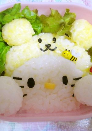 キャラ弁　蜂ベアーキティ-レシピのメイン写真