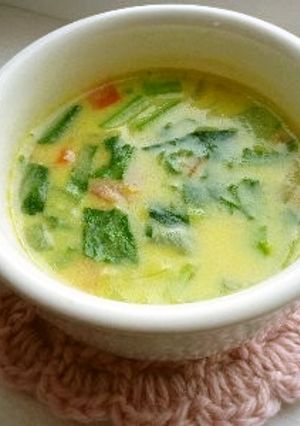 *南瓜と青梗菜のミルク味噌スープ*-レシピのメイン写真