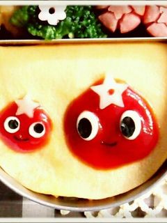 キャラ弁☆オムライスに簡単とまとチャン-レシピのメイン写真
