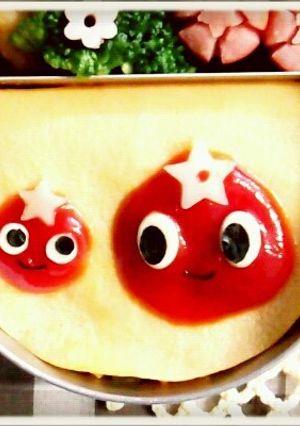 キャラ弁☆オムライスに簡単とまとチャン-レシピのメイン写真