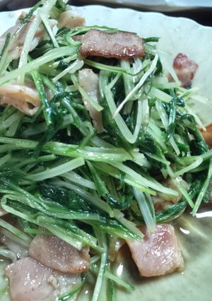 水菜とベーコンの炒めもの-レシピのメイン写真