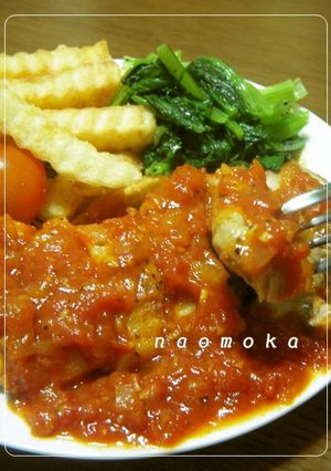 チキンソテー♡トマトガーリックソース-レシピのメイン写真