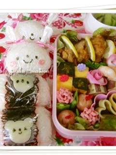 かわいい*ラップ付きおにぎり☆うさちゃん-レシピのメイン写真