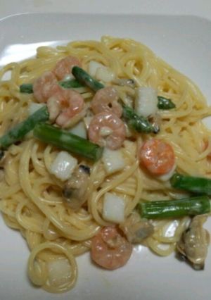 簡単☆シーフードクリームパスタ-レシピのメイン写真