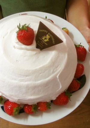ドームケーキ　ストロベリーホワイト-レシピのメイン写真