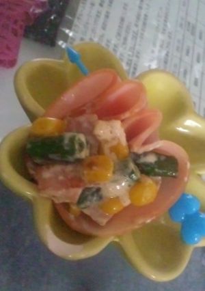キャラ弁！ハムカップコーンまよ-レシピのメイン写真