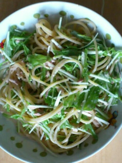 ツナと水菜の冷パスタ-レシピのメイン写真