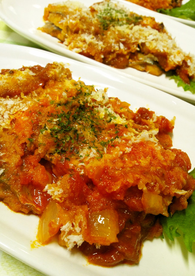 さんまのトマト煮込み☆パン粉焼き風-レシピのメイン写真