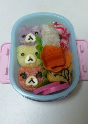 キャラ弁 くまさん３兄弟 年少３回目-レシピのメイン写真