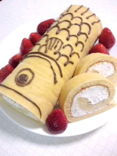 初節句☆ふわふわ鯉のぼりケーキ♪-レシピのメイン写真