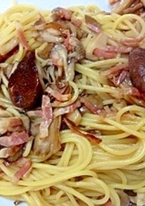 きのことベーコンのスパゲティ-レシピのメイン写真