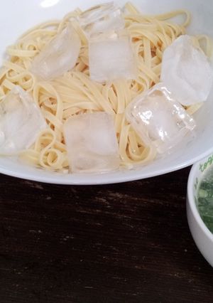 鶏ガラスープのひんやり浸けパスタ-レシピのメイン写真