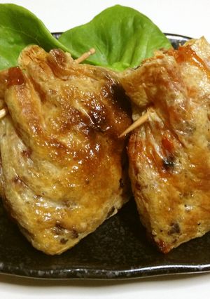 油揚げに☆捕まっちゃった☆納豆キムチ-レシピのメイン写真