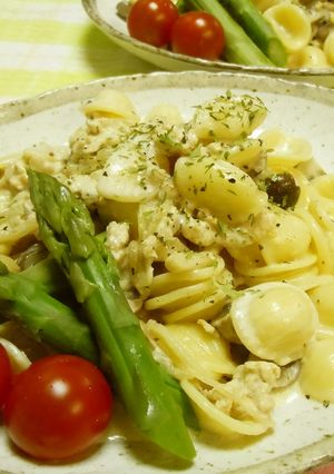 鶏ひき肉のクリームパスタ-レシピのメイン写真