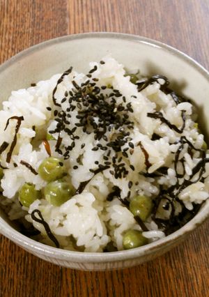旬の味！塩こんぶｄｅ味わい豆ごはん-レシピのメイン写真