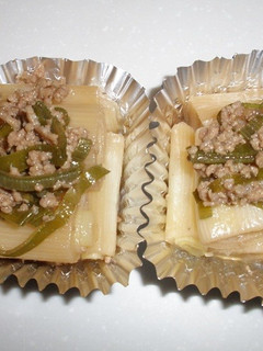 白ネギとそぼろの煮物-レシピのメイン写真