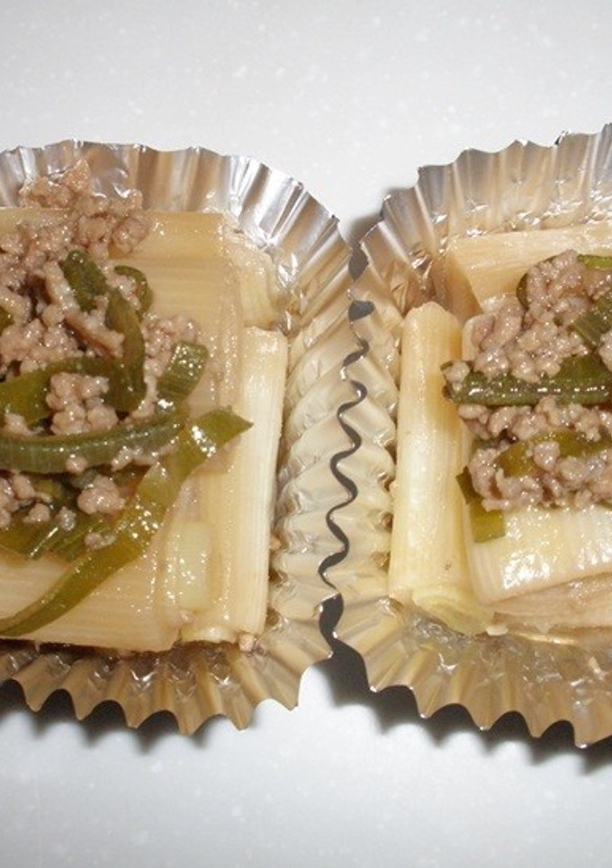 白ネギとそぼろの煮物-レシピのメイン写真