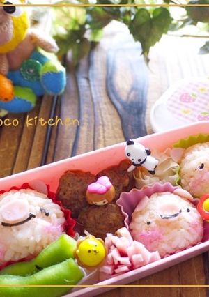 １口おにぎり♡3匹のこぶたキャラ弁♡-レシピのメイン写真