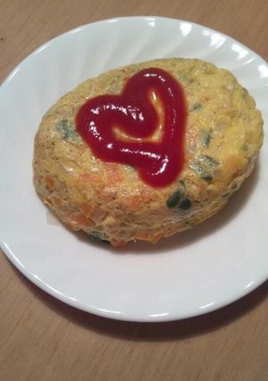 野菜たっぷり♪チンする簡単たまご焼き-レシピのメイン写真