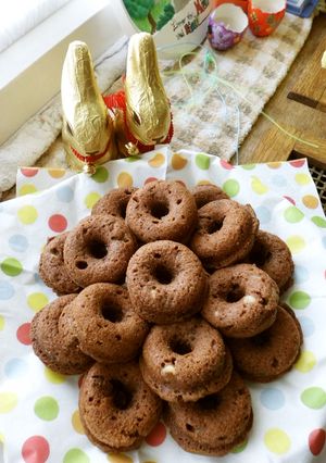 Wチョコバナナ　ミニ焼きドーナツ-レシピのメイン写真