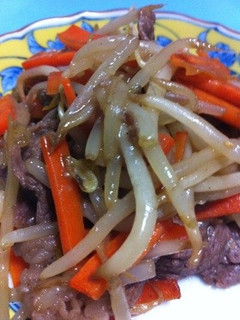 牛肉ともやしの塩麹オイスター炒め-レシピのメイン写真