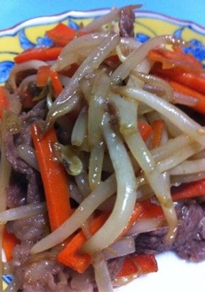 牛肉ともやしの塩麹オイスター炒め-レシピのメイン写真