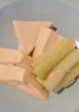 高野豆腐と、皮つきウドの白だし味-レシピのメイン写真