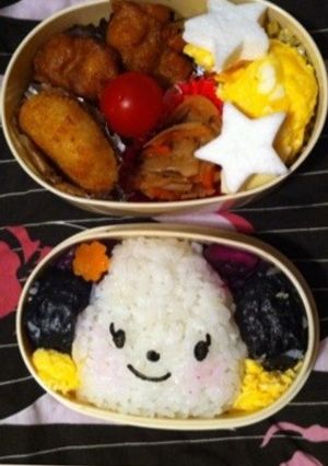 三角おにぎりをアレンジ キャラ弁-レシピのメイン写真