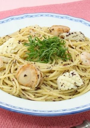シーフードと赤しそのスパゲッティー-レシピのメイン写真