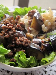 ナスとひき肉の甘辛丼-レシピのメイン写真