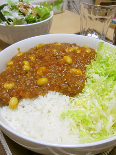 大豆入りキーマカレー☆キャベツ添え☆-レシピのメイン写真