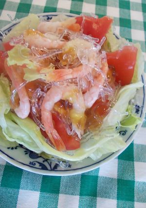 キラキラ小エビサラダ～プチプチ海藻麺～-レシピのメイン写真