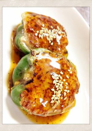 【木綿豆腐】ピーマンの肉詰め-レシピのメイン写真
