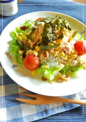 お手軽✫　プチプチ＊和風海藻麺サラダ-レシピのメイン写真