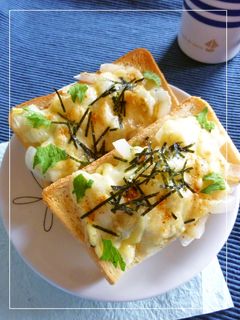 柔らか甘ぁい♡加熱した新玉葱の和トースト-レシピのメイン写真