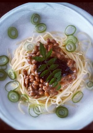 海苔の佃煮で絶品カフェ風納豆パスタ-レシピのメイン写真