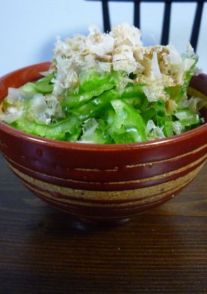 スライスするだけゴーヤのかつおぶしかけ!-レシピのメイン写真