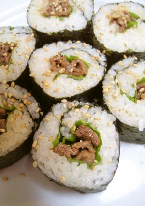 簡単☆韓国風牛肉のり巻き☆恵方巻きキンパ-レシピのメイン写真