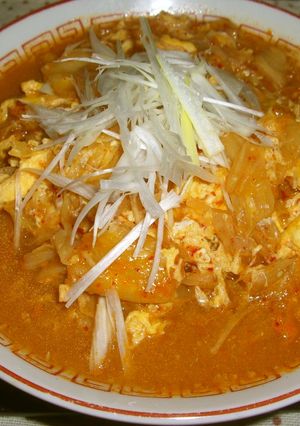 *味噌ラーメンスープでキムチ温麺*-レシピのメイン写真