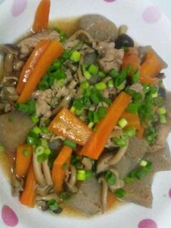 こんにゃくと豚肉の甘辛煮-レシピのメイン写真