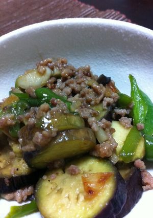 茄子とピーマンのひき肉炒め-レシピのメイン写真
