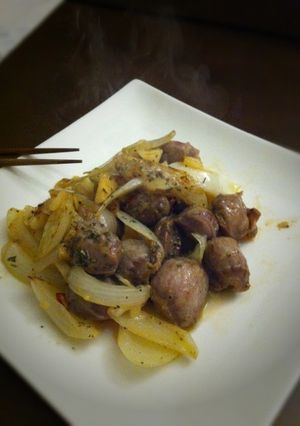 砂肝と新玉ねぎのオリーブオイル焼き-レシピのメイン写真